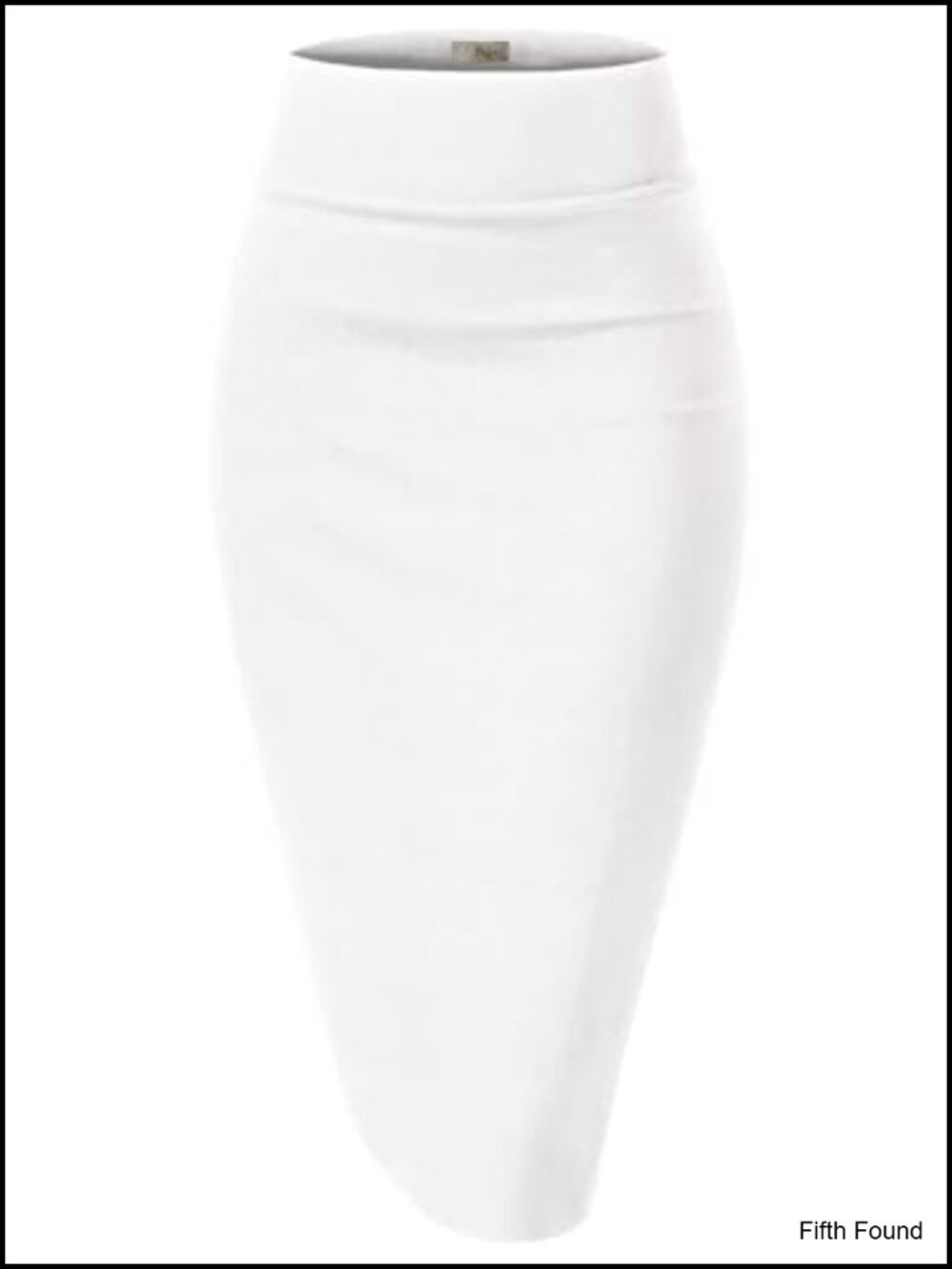 Nylon Ponte Stretch High Waist Pencil Suit Skirt Below Knee
